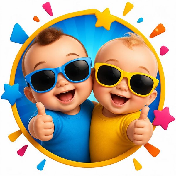 Bebês felizes de óculos